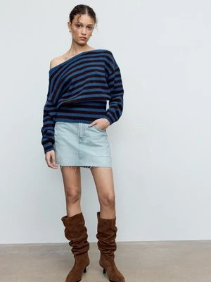 Stradivarius Krótka spódnica dżinsowa  JASNONIEBIESKI DENIM