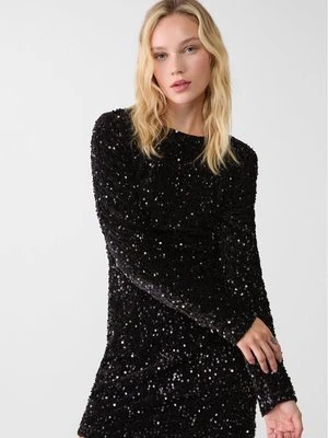 Zdjęcie produktu Stradivarius Krótka sukienka cekinowa z odkrytymi plecami  Czarny