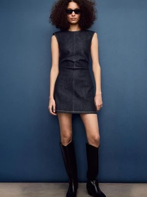 Stradivarius Krótka sukienka denim  NIEBIESKI DENIM OVERDYED