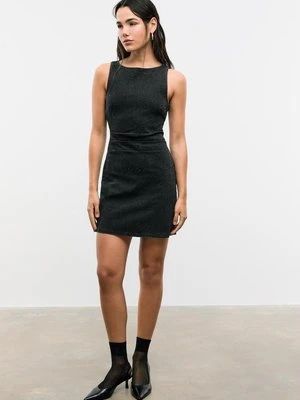 Stradivarius Krótka sukienka dżinsowa z połyskiem  CZARNY DENIM