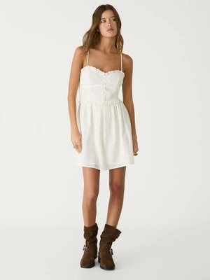 Stradivarius Krótka, zwiewna sukienka  Biały