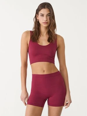 Zdjęcie produktu Stradivarius Krótki bezszwowy top basic  Ciemnoczerwony