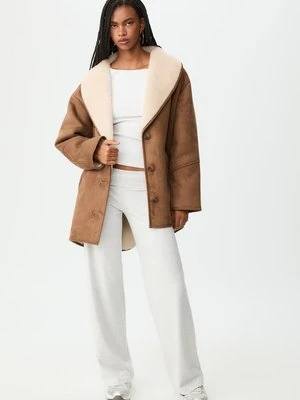 Stradivarius Krótki płaszcz dwustronny  Szary