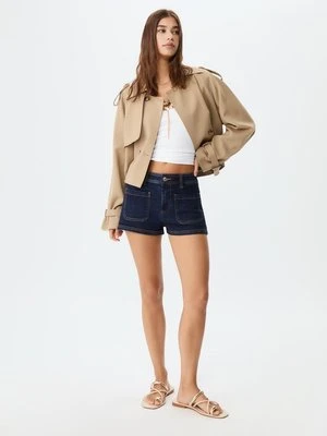 Stradivarius Krótki elegancki luźny trencz  Khaki