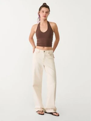 Stradivarius Krótki top z dekoltem halter  Brązowy