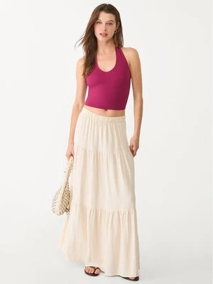 Stradivarius Krótki top z dekoltem halter  Burgundowy