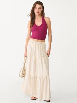 Stradivarius Krótki top z dekoltem halter  Burgundowy
