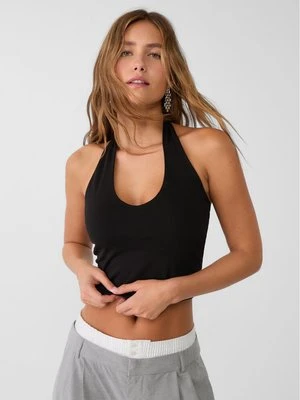 Zdjęcie produktu Stradivarius Krótki top z dekoltem halter  Czarny