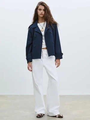 Stradivarius Krótki trencz z paskiem  Morski