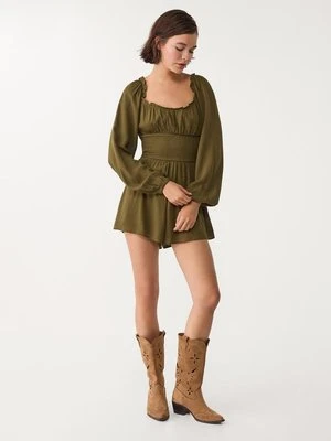 Stradivarius Krótki, zwiewny kombinezon  Khaki