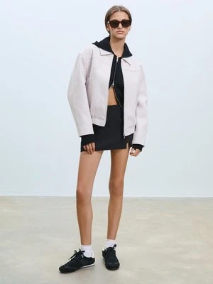 Stradivarius Kurtka bomber z miękkiej tkaniny  Ecru