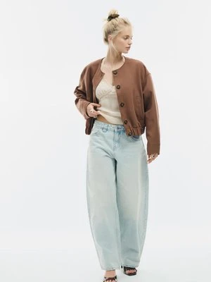 Stradivarius Kurtka bomber z okrągłym dekoltem  Brązowy