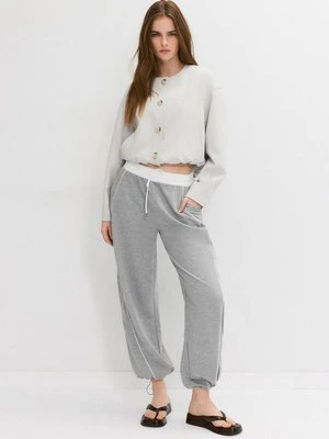 Stradivarius Kurtka bomber z okrągłym dekoltem  Ecru