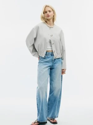 Stradivarius Kurtka bomber z okrągłym dekoltem  Ecru