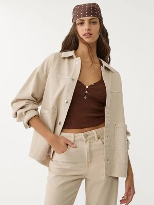 Stradivarius Kurtka diagonal z kieszeniami  Szary