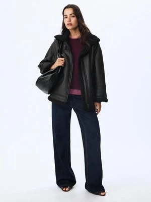 Stradivarius Kurtka dwustronna z klamrami  Czarny