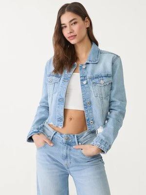 Stradivarius Kurtka jeansowa z kieszeniami  ŚREDNIOJASNY NIEBIESKI DENIM