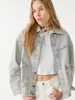 Stradivarius Kurtka jeansowa z kieszeniami  Niebieski overdye