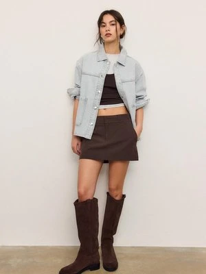 Stradivarius Kurtka jeansowa z kieszeniami  PERŁOWOSZARY DENIM