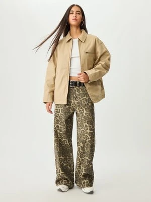 Stradivarius Kurtka kieszenie kołnierz łączony  Kamień