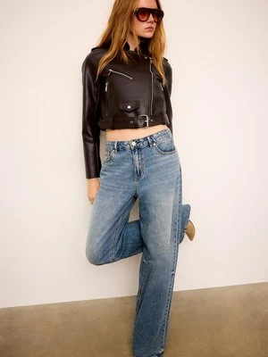 Stradivarius Kurtka motocyklowa z paskiem ze sztucznej skóry  Brązowy