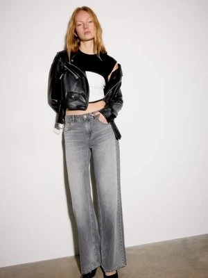 Stradivarius Kurtka motocyklowa z paskiem ze sztucznej skóry  Czarny