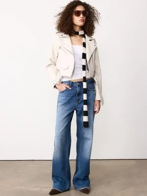 Stradivarius Kurtka motocyklowa z paskiem ze sztucznej skóry  Kość słoniowa