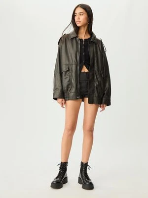 Stradivarius Kurtka oversize z kieszeniami  Czarny