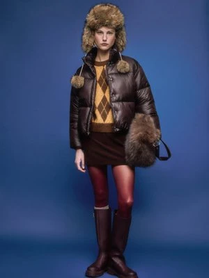 Stradivarius Kurtka pikowana z efektem satynowym  Brązowy