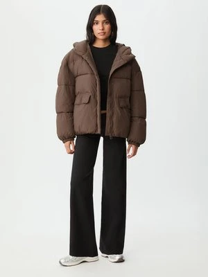 Stradivarius Kurtka pikowana z Kapturem  Brązowy