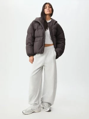 Stradivarius Kurtka pikowana z Kapturem  Szary