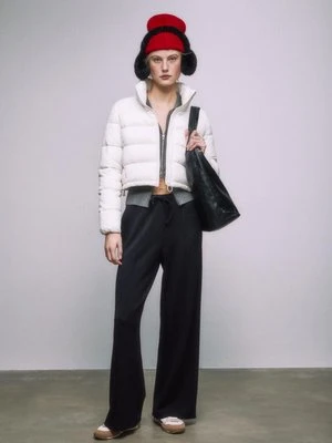 Stradivarius Kurtka puchowa z wysokim kołnierzem  Ecru