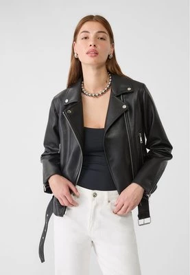 Stradivarius Kurtka w stylu biker ze sztucznej skóry  Czarny