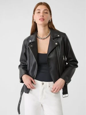 Stradivarius Kurtka w stylu biker ze sztucznej skóry  Czarny