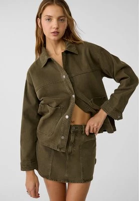 Stradivarius Kurtka z diagonalu z kieszeniami  Khaki