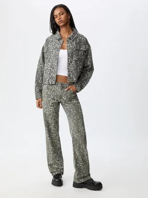 Stradivarius Kurtka z kieszeniami we zwierzęcy wzór  Khaki