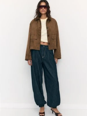 Stradivarius Kurtka z kieszeniami ze sztucznego zamszu  Brązowy