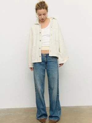 Stradivarius Kurtka z naszytymi kieszeniami  Waniliowy