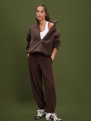 Stradivarius Kurtka z zamkiem błyskawicznym z efektem sztucznego baranka  Brązowy