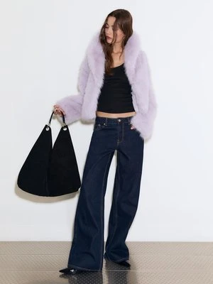 Stradivarius Kurtka ze sztucznego futra  Liliowy