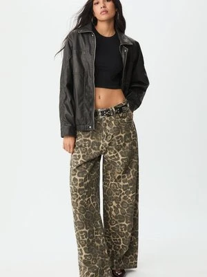 Stradivarius Kurtka ze sztucznej skóry  Czarny