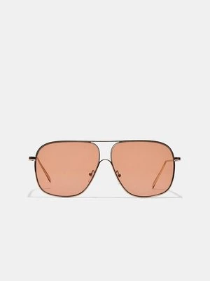 Stradivarius Kwadratowe okulary aviator  Pastelowy róż