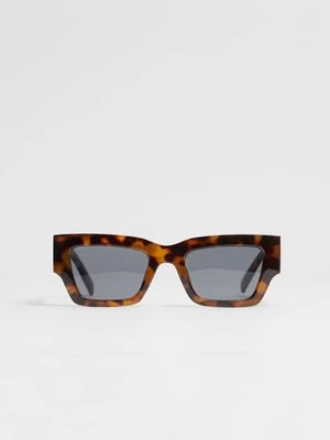 Stradivarius Kwadratowe okulary przeciwsłoneczne rogowe  Brązowy