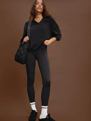 Stradivarius Legginsy do kostek z wycięciami  Czarny