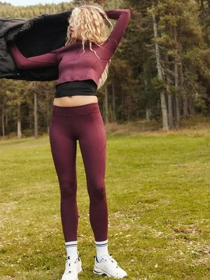 Stradivarius Legginsy do kostek z wycięciami  Fioletowy