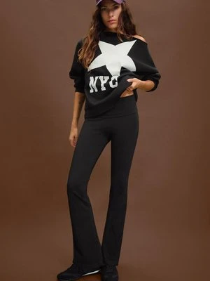 Stradivarius Legginsy dzwony  Czarny