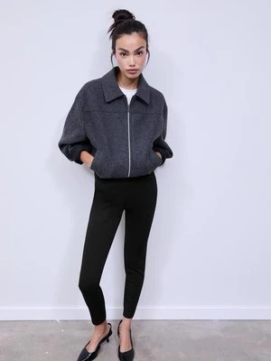 Stradivarius Legginsy interlock z wycięciami  Czarny