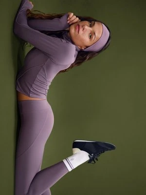 Stradivarius Legginsy z wycięciami do kostki  Fioletowy