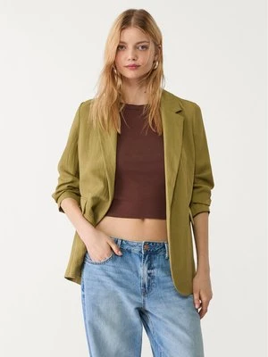 Stradivarius Luźna marszczona marynarka o kroju regular  Khaki