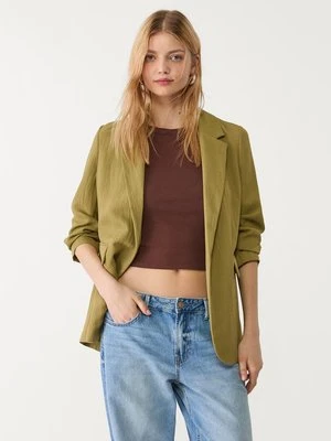 Stradivarius Luźna marszczona marynarka o kroju regular  Khaki